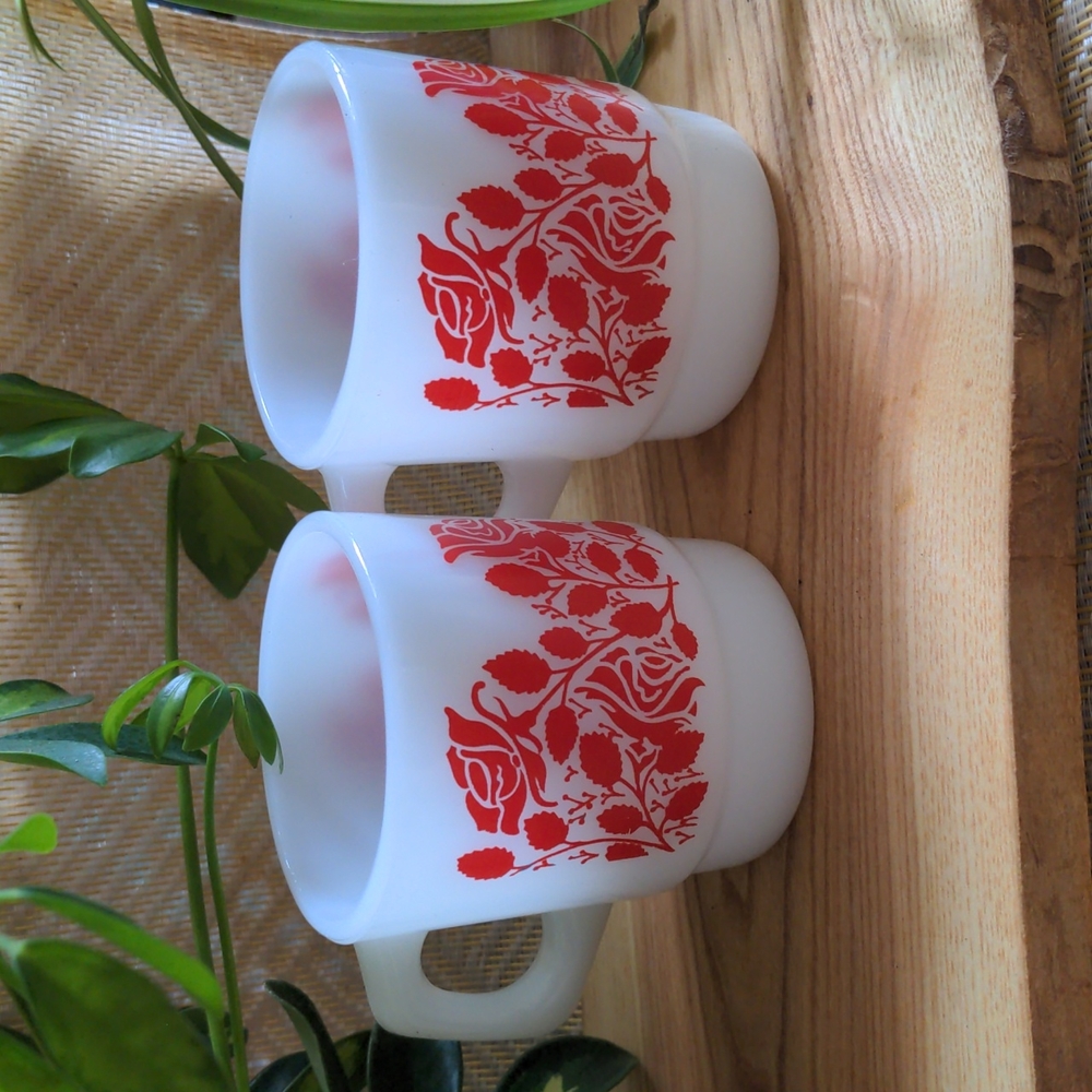 Milk Glass Stacking Cups *RARE PATTERN*